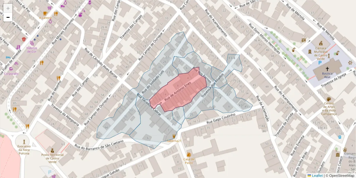 Mapa detalhado do código postal 7780-144 com limites, códigos postais vizinhos e agências dos correios