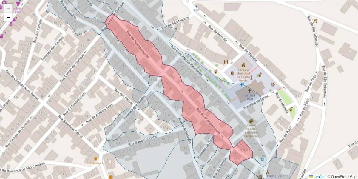 Mapa detalhado do código postal 7780-176 com limites, códigos postais vizinhos e agências dos correios