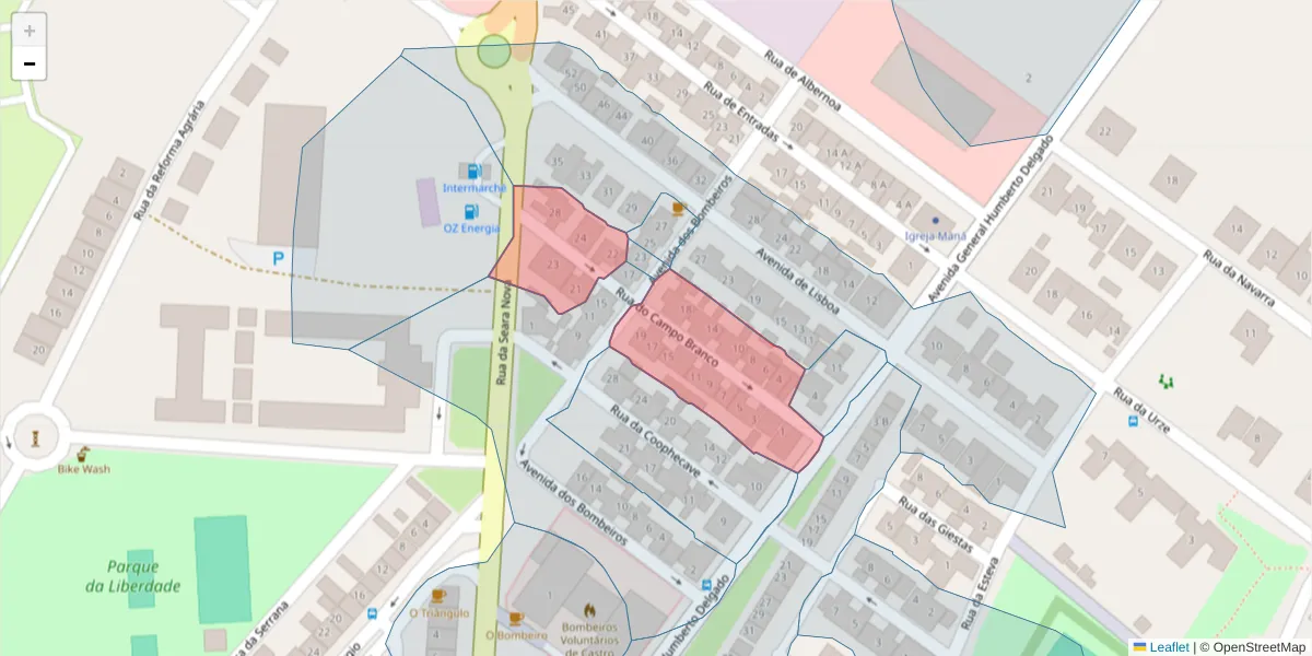 Mapa detalhado do código postal 7780-178 com limites, códigos postais vizinhos e agências dos correios