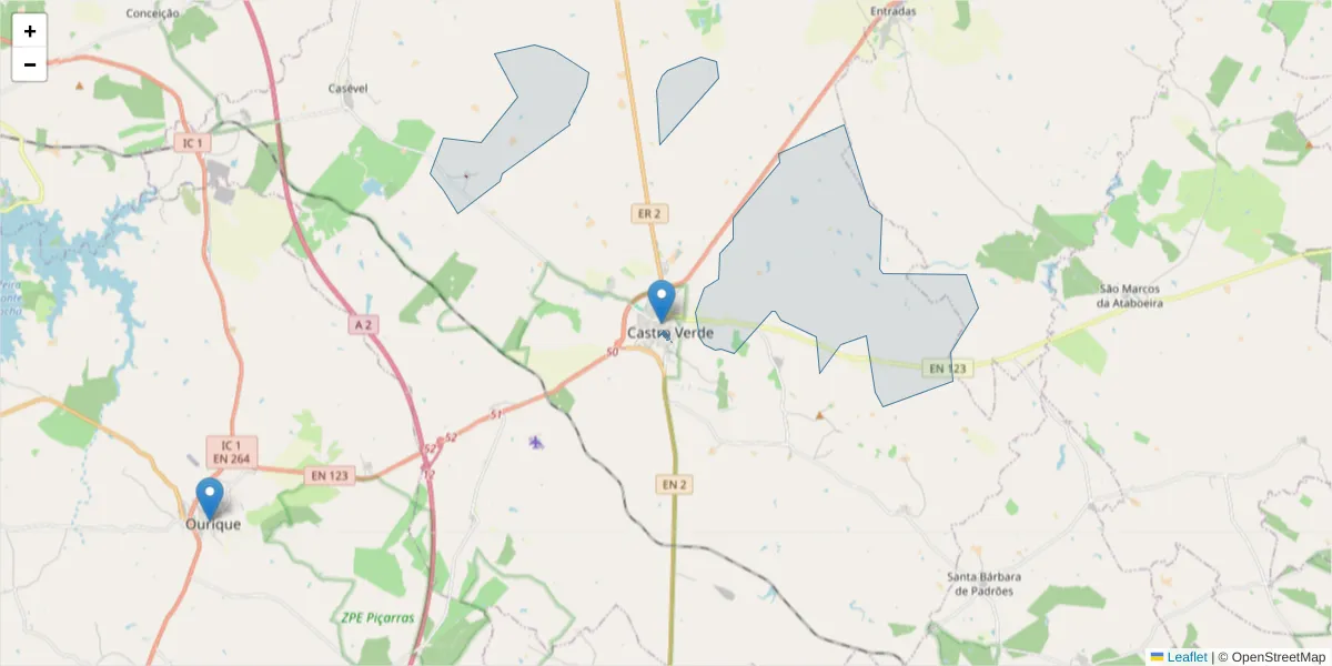 Mapa detalhado do código postal 7780-184 com limites, códigos postais vizinhos e agências dos correios