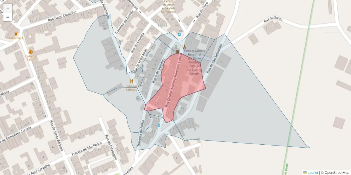 Mapa detalhado do código postal 7780-186 com limites, códigos postais vizinhos e agências dos correios