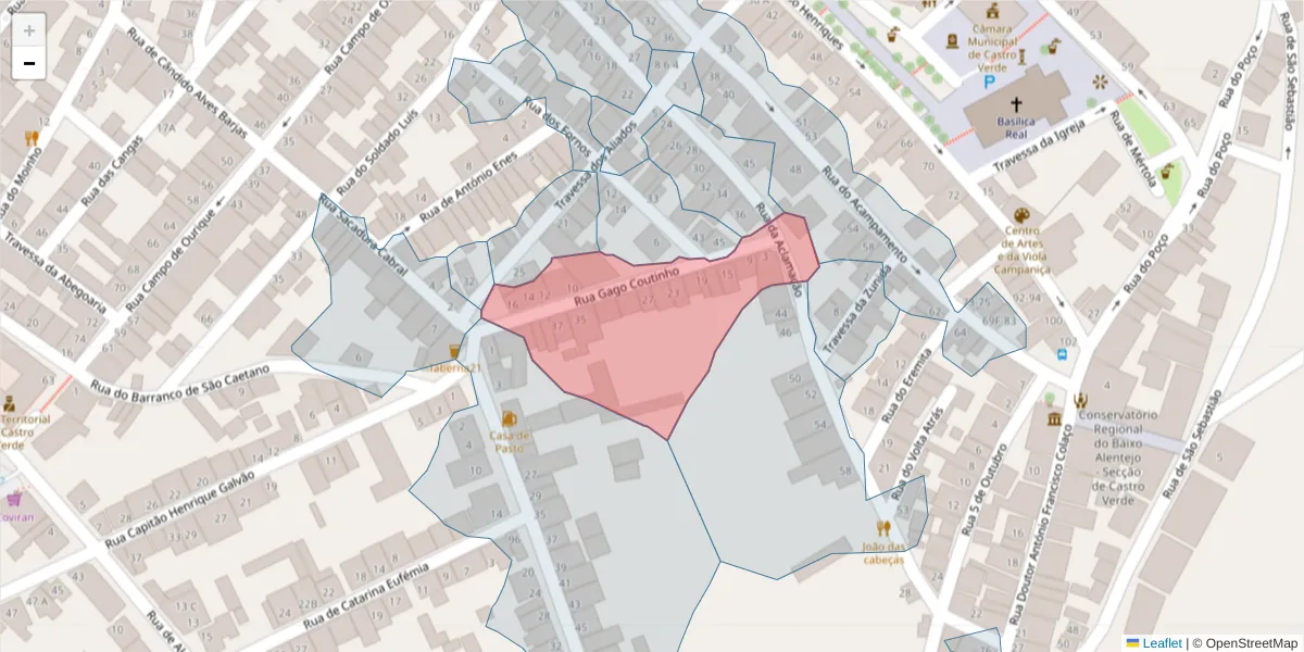 Mapa detalhado do código postal 7780-192 com limites, códigos postais vizinhos e agências dos correios