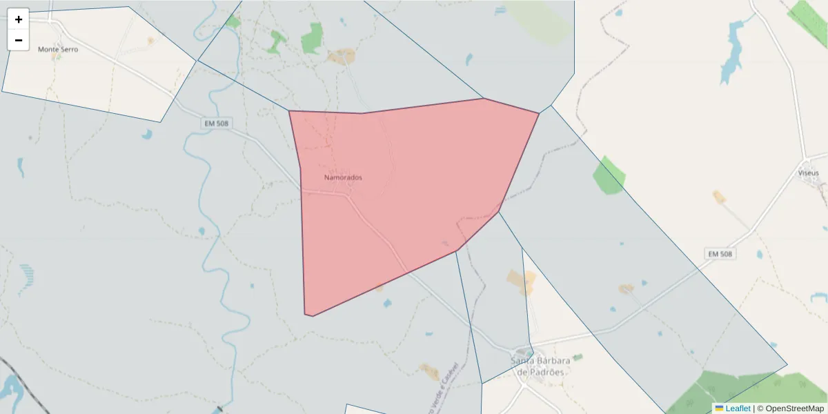 Mapa detalhado do código postal 7780-257 com limites, códigos postais vizinhos e agências dos correios