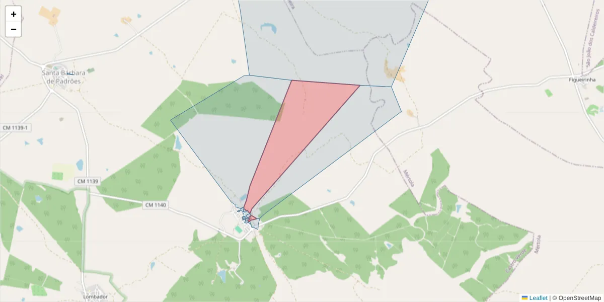 Mapa detalhado do código postal 7780-482 com limites, códigos postais vizinhos e agências dos correios