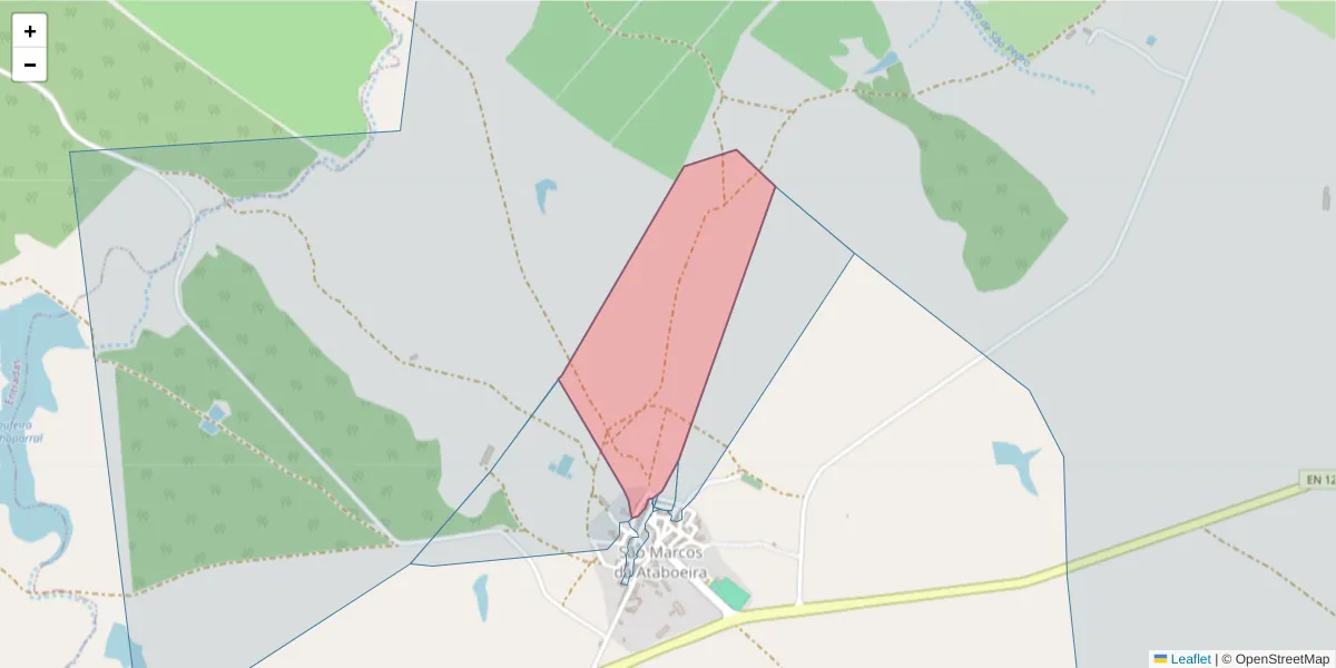 Mapa detalhado do código postal 7780-541 com limites, códigos postais vizinhos e agências dos correios
