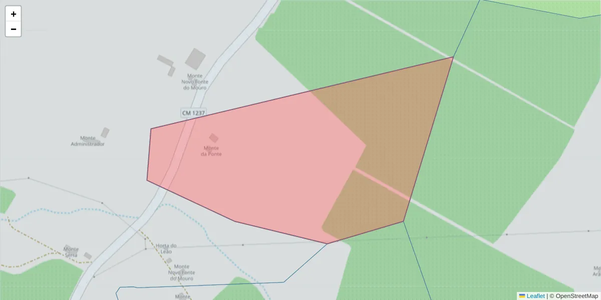 Mapa detalhado do código postal 7800-095 com limites, códigos postais vizinhos e agências dos correios