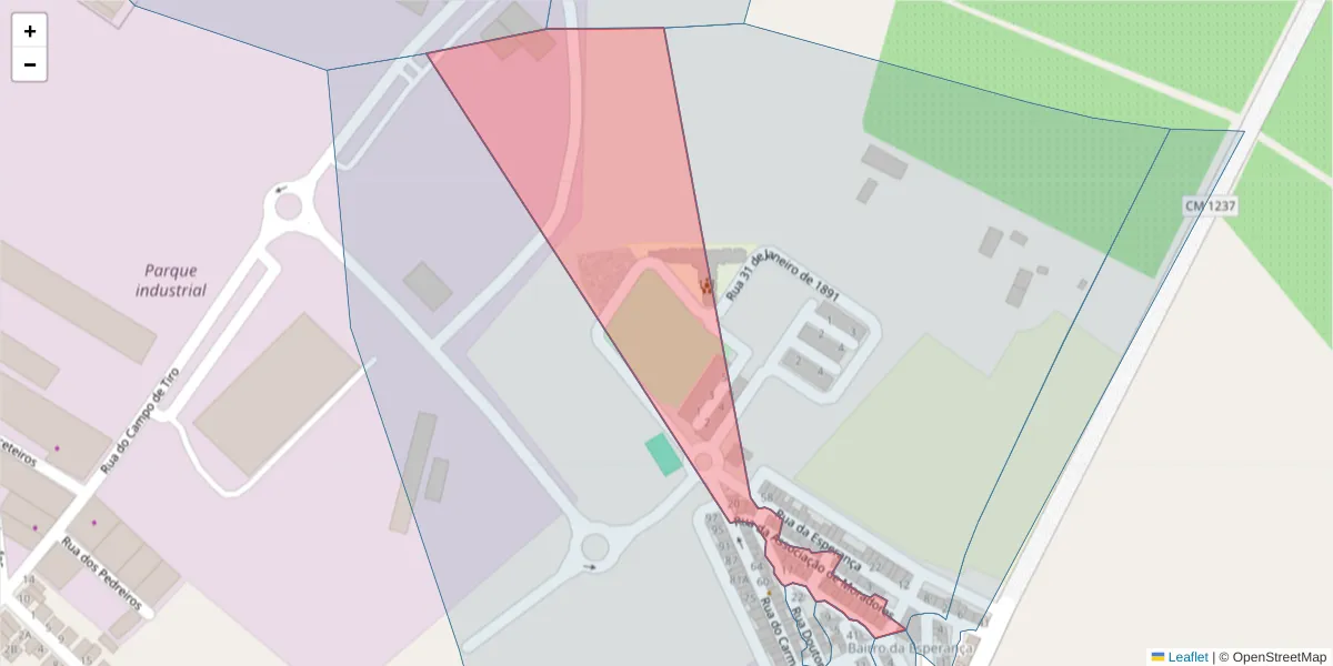Mapa detalhado do código postal 7800-142 com limites, códigos postais vizinhos e agências dos correios