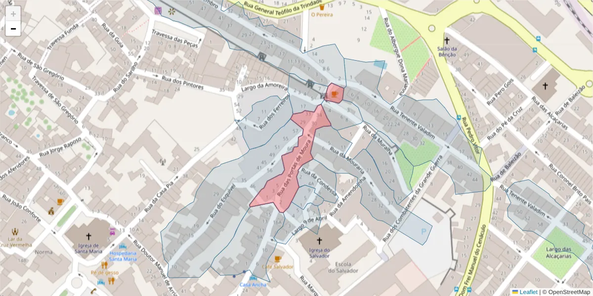 Mapa detalhado do código postal 7800-149 com limites, códigos postais vizinhos e agências dos correios