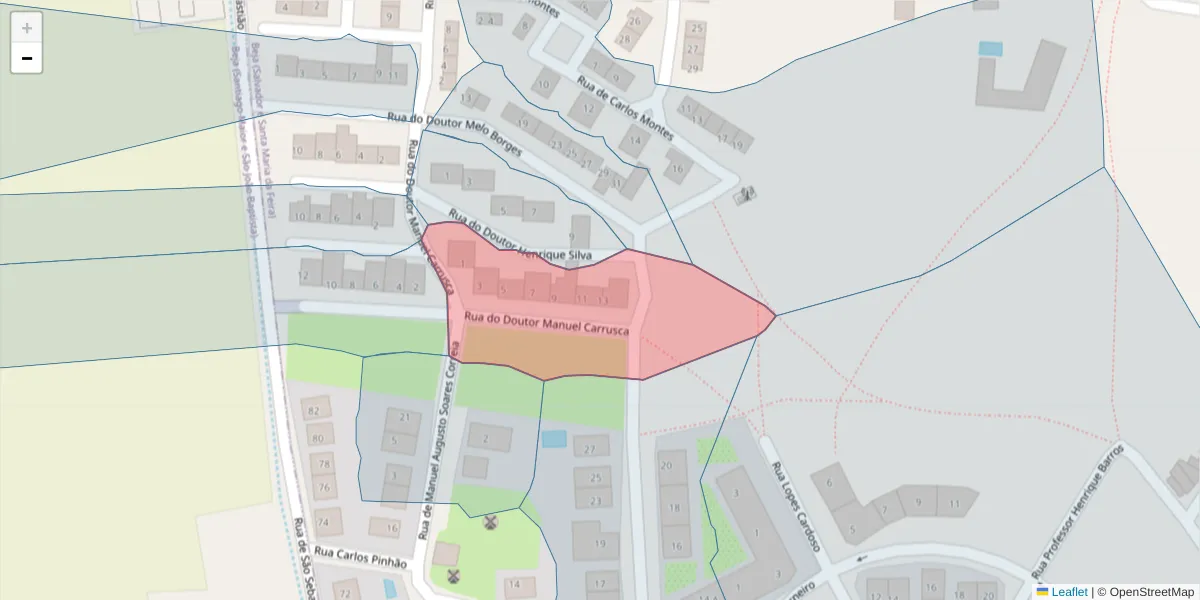 Mapa detalhado do código postal 7800-161 com limites, códigos postais vizinhos e agências dos correios