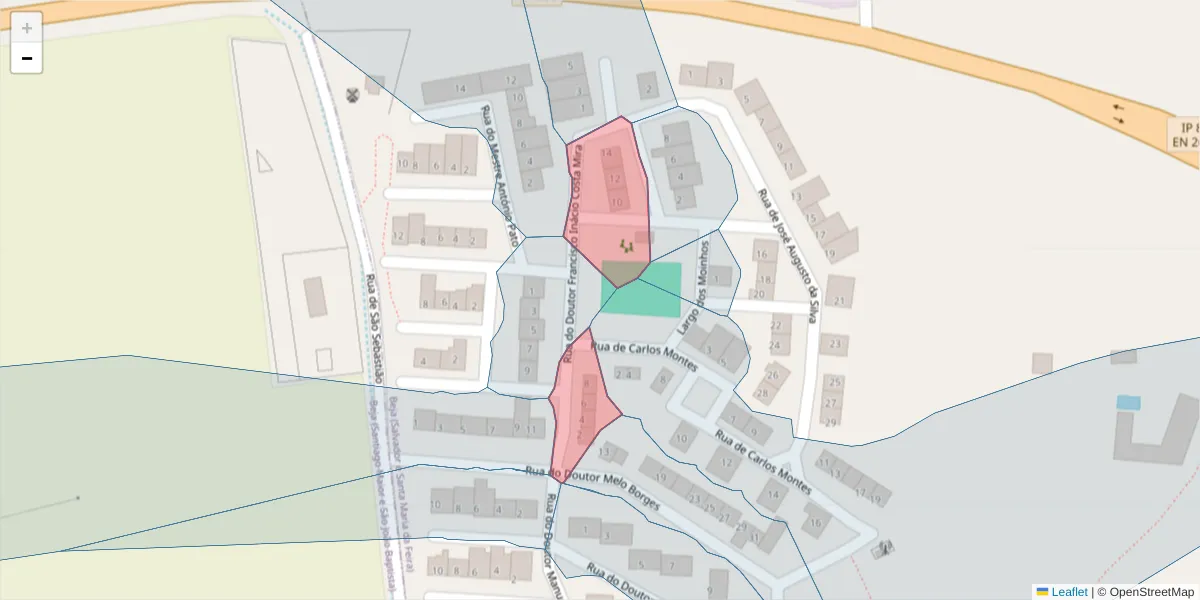 Mapa detalhado do código postal 7800-175 com limites, códigos postais vizinhos e agências dos correios