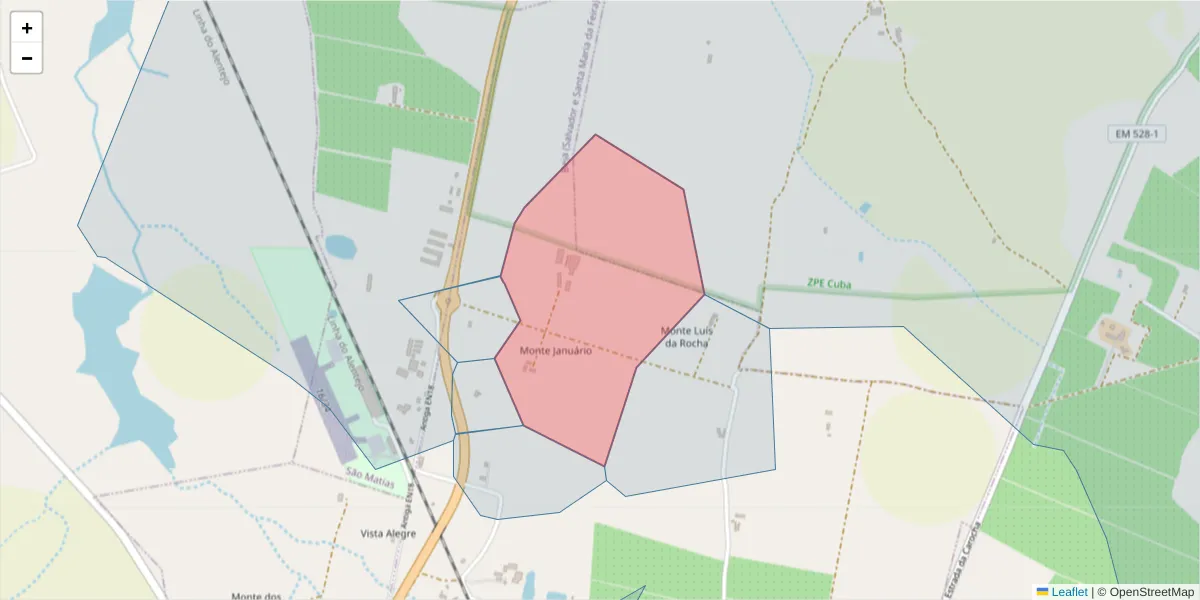 Mapa detalhado do código postal 7800-210 com limites, códigos postais vizinhos e agências dos correios