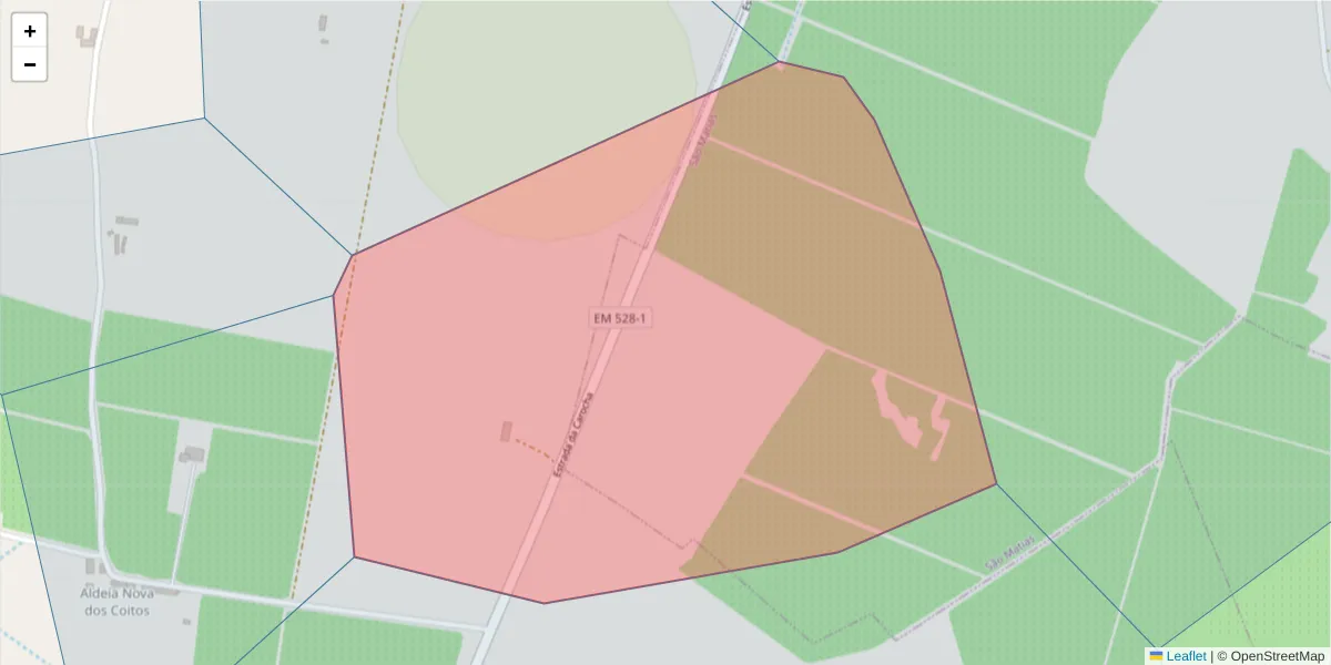 Mapa detalhado do código postal 7800-231 com limites, códigos postais vizinhos e agências dos correios