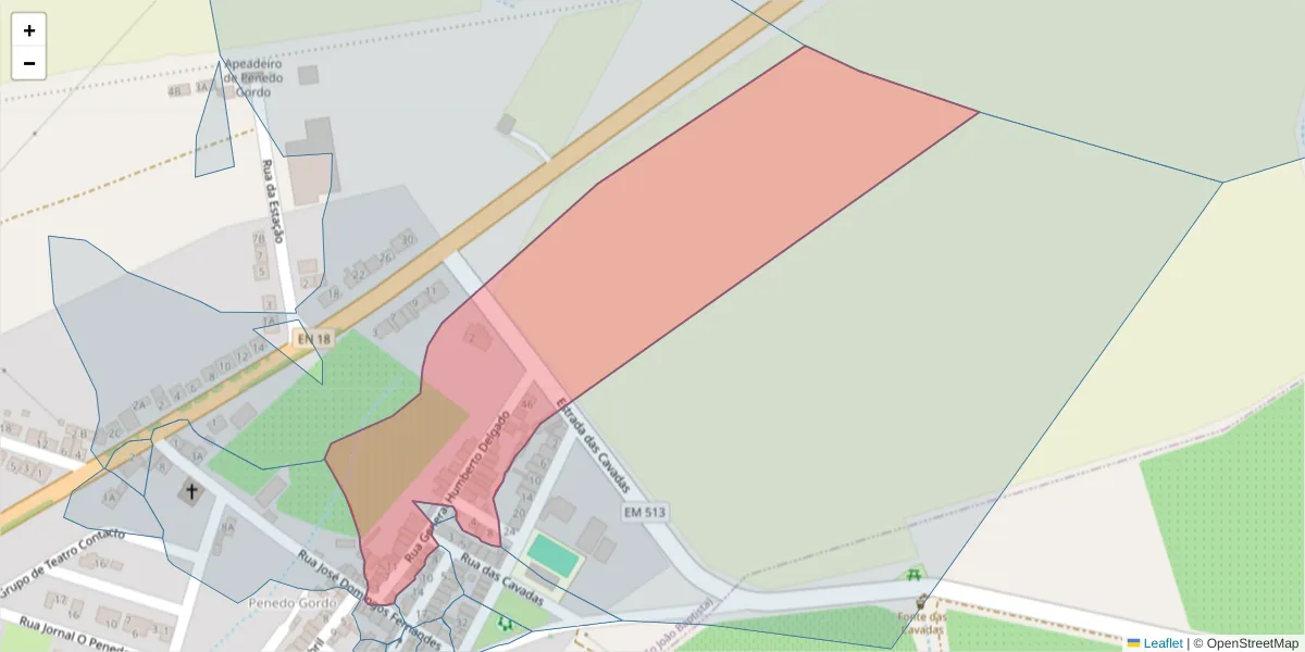 Mapa detalhado do código postal 7800-358 com limites, códigos postais vizinhos e agências dos correios