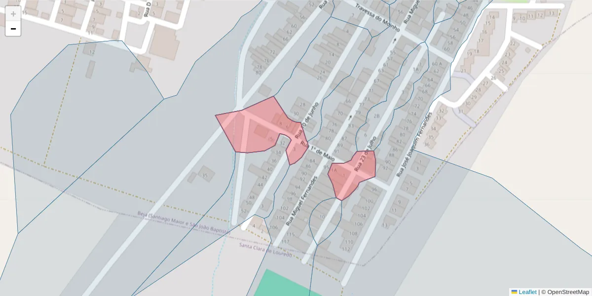 Mapa detalhado do código postal 7800-362 com limites, códigos postais vizinhos e agências dos correios