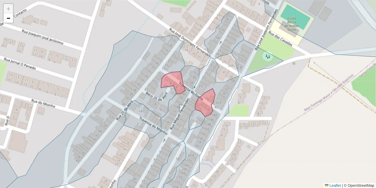 Mapa detalhado do código postal 7800-366 com limites, códigos postais vizinhos e agências dos correios
