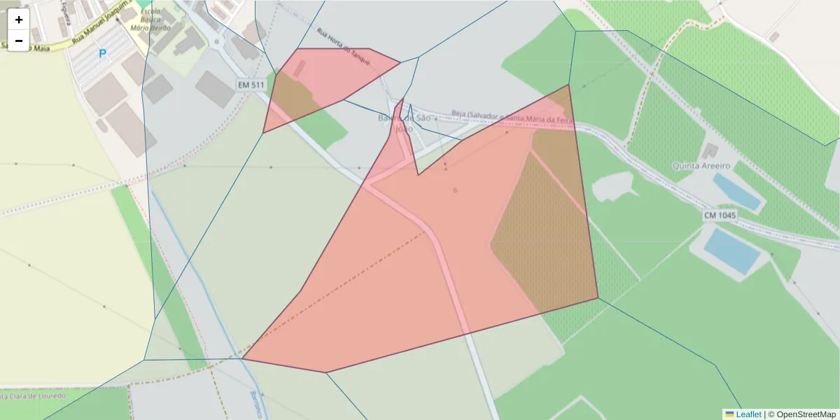 Mapa detalhado do código postal 7800-449 com limites, códigos postais vizinhos e agências dos correios