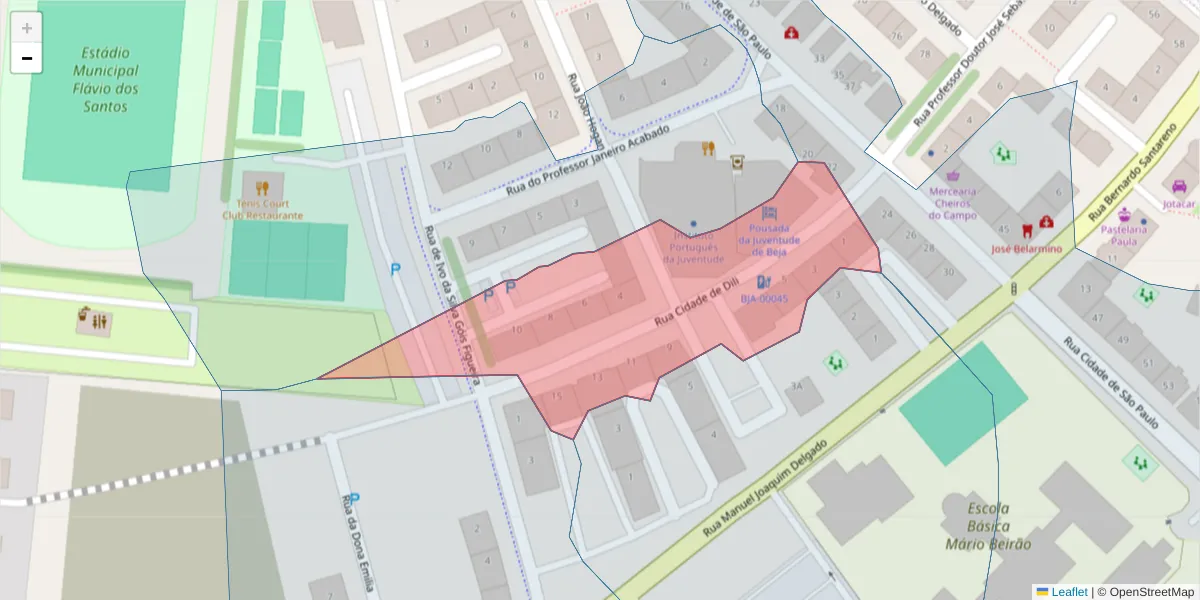 Mapa detalhado do código postal 7800-452 com limites, códigos postais vizinhos e agências dos correios