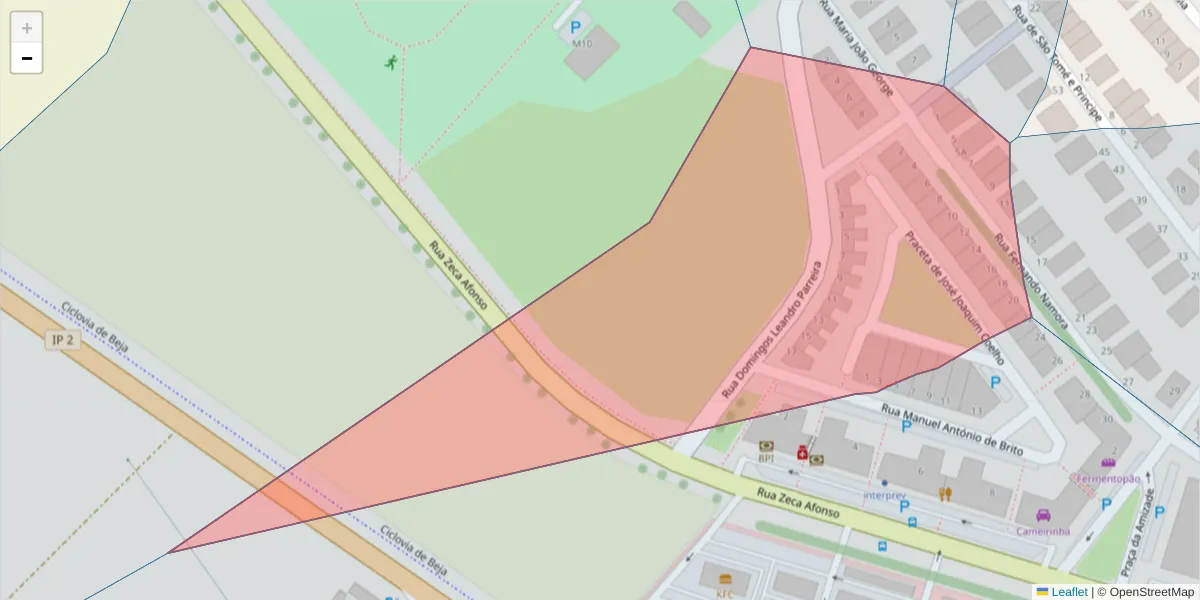 Mapa detalhado do código postal 7800-546 com limites, códigos postais vizinhos e agências dos correios