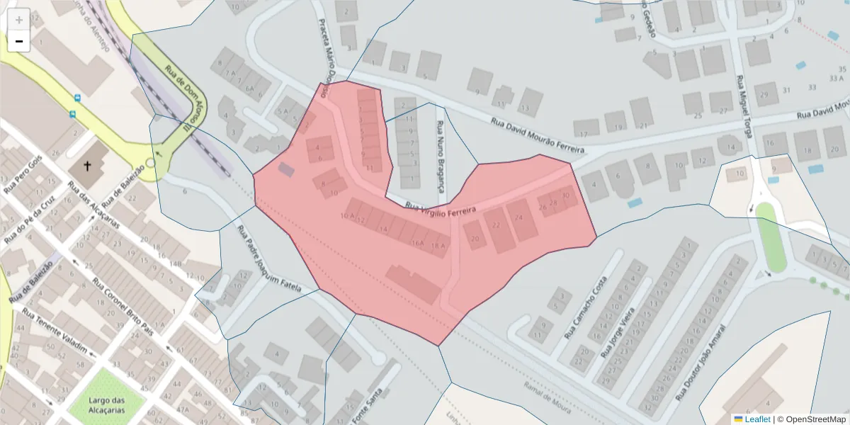Mapa detalhado do código postal 7800-554 com limites, códigos postais vizinhos e agências dos correios