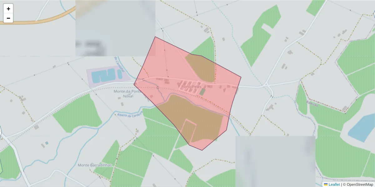 Mapa detalhado do código postal 7800-654 com limites, códigos postais vizinhos e agências dos correios