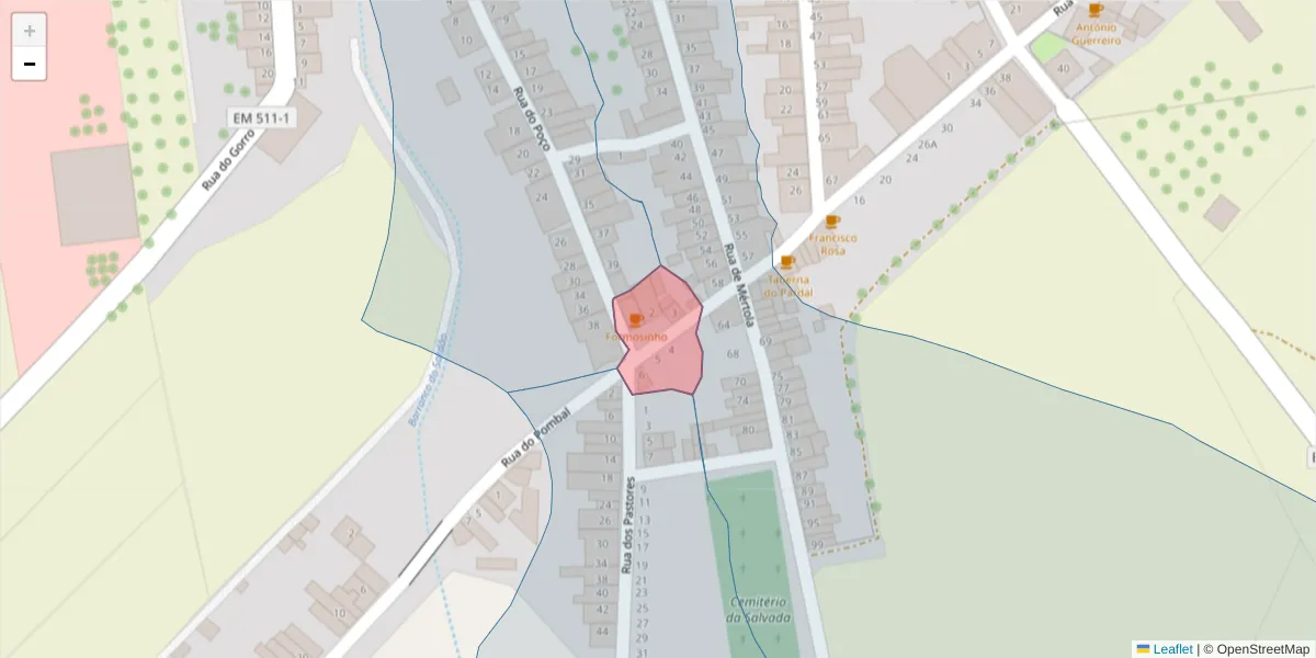 Mapa detalhado do código postal 7800-674 com limites, códigos postais vizinhos e agências dos correios