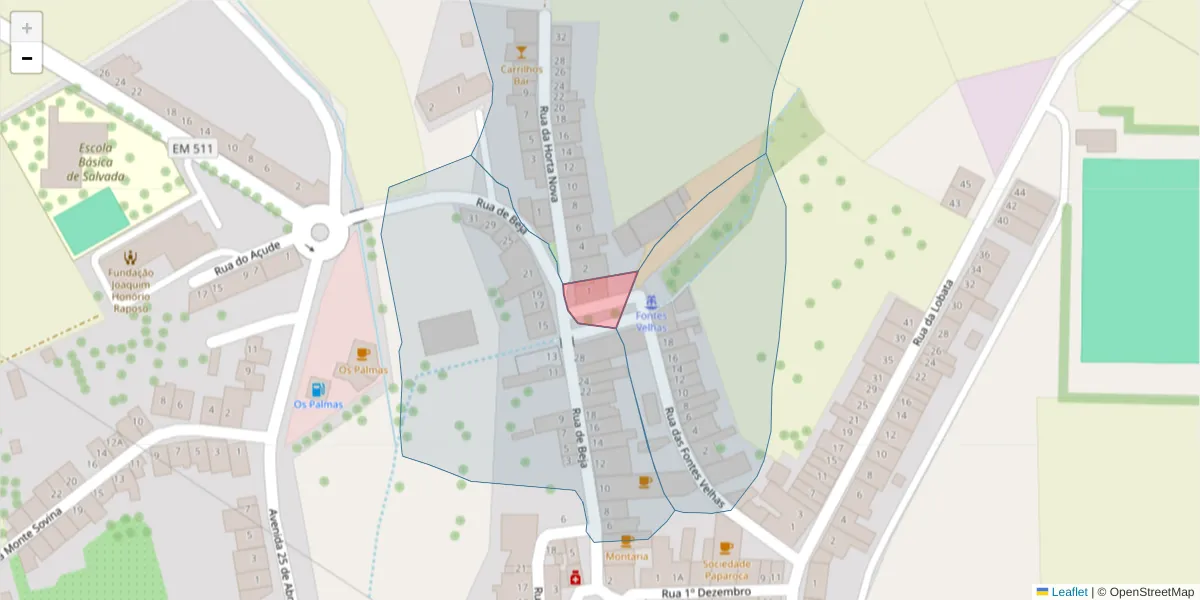 Mapa detalhado do código postal 7800-678 com limites, códigos postais vizinhos e agências dos correios