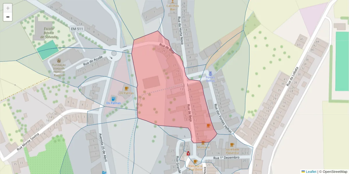 Mapa detalhado do código postal 7800-686 com limites, códigos postais vizinhos e agências dos correios