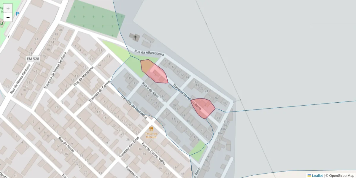 Mapa detalhado do código postal 7800-803 com limites, códigos postais vizinhos e agências dos correios