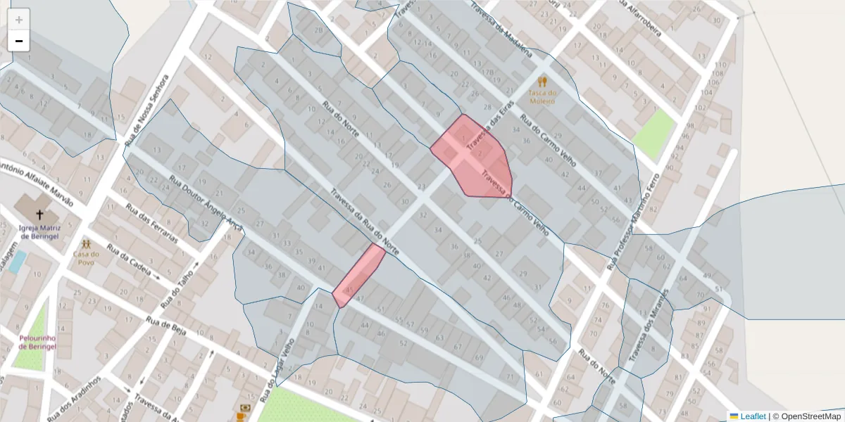 Mapa detalhado do código postal 7800-818 com limites, códigos postais vizinhos e agências dos correios