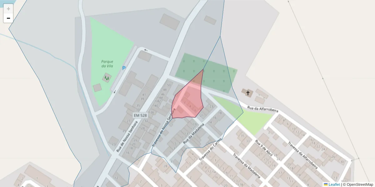 Mapa detalhado do código postal 7800-830 com limites, códigos postais vizinhos e agências dos correios