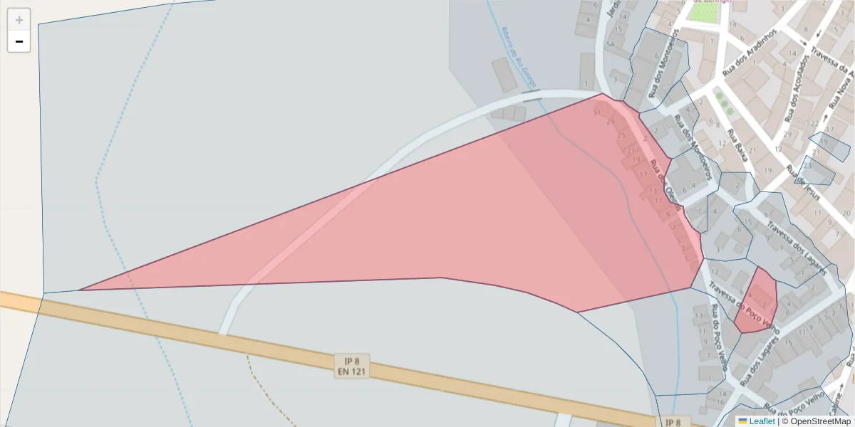Mapa detalhado do código postal 7800-839 com limites, códigos postais vizinhos e agências dos correios