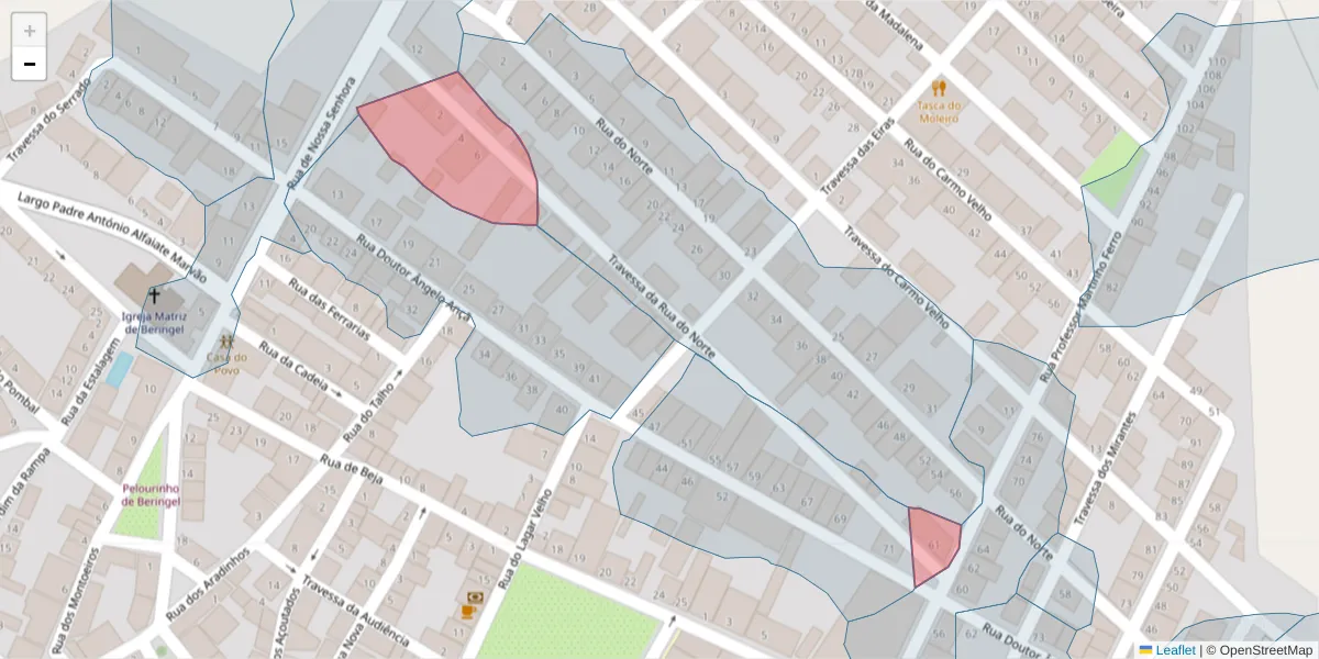 Mapa detalhado do código postal 7800-856 com limites, códigos postais vizinhos e agências dos correios