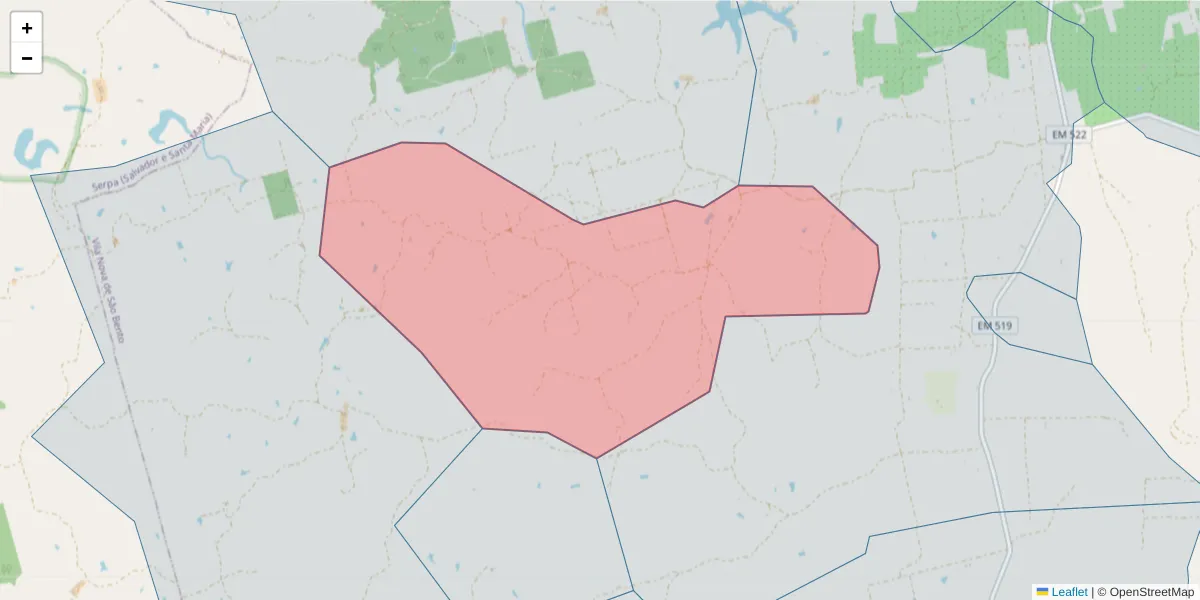 Mapa detalhado do código postal 7830-017 com limites, códigos postais vizinhos e agências dos correios