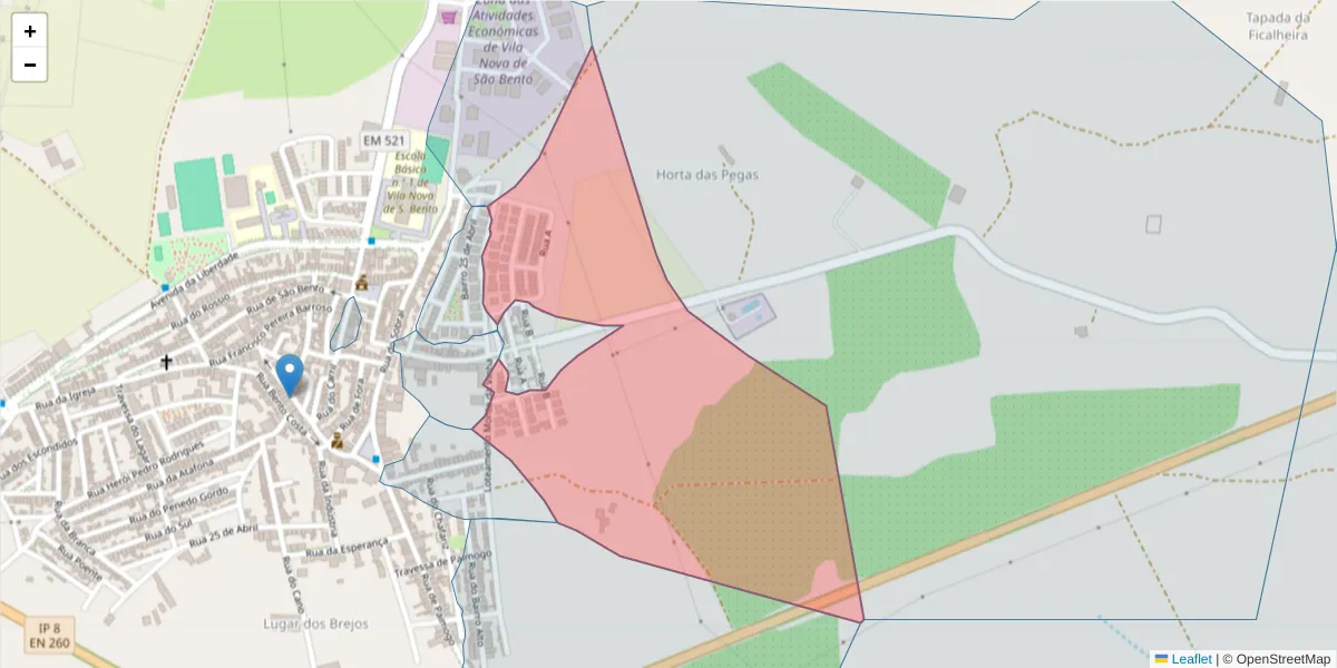 Mapa detalhado do código postal 7830-049 com limites, códigos postais vizinhos e agências dos correios