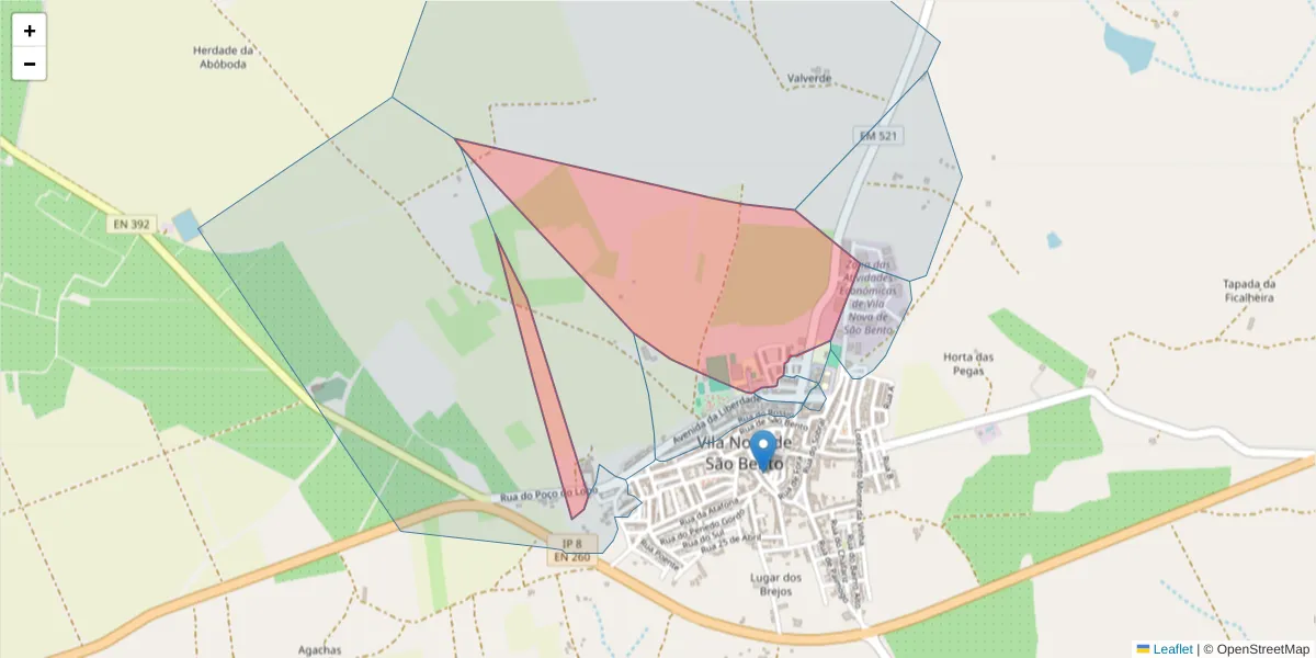 Mapa detalhado do código postal 7830-051 com limites, códigos postais vizinhos e agências dos correios