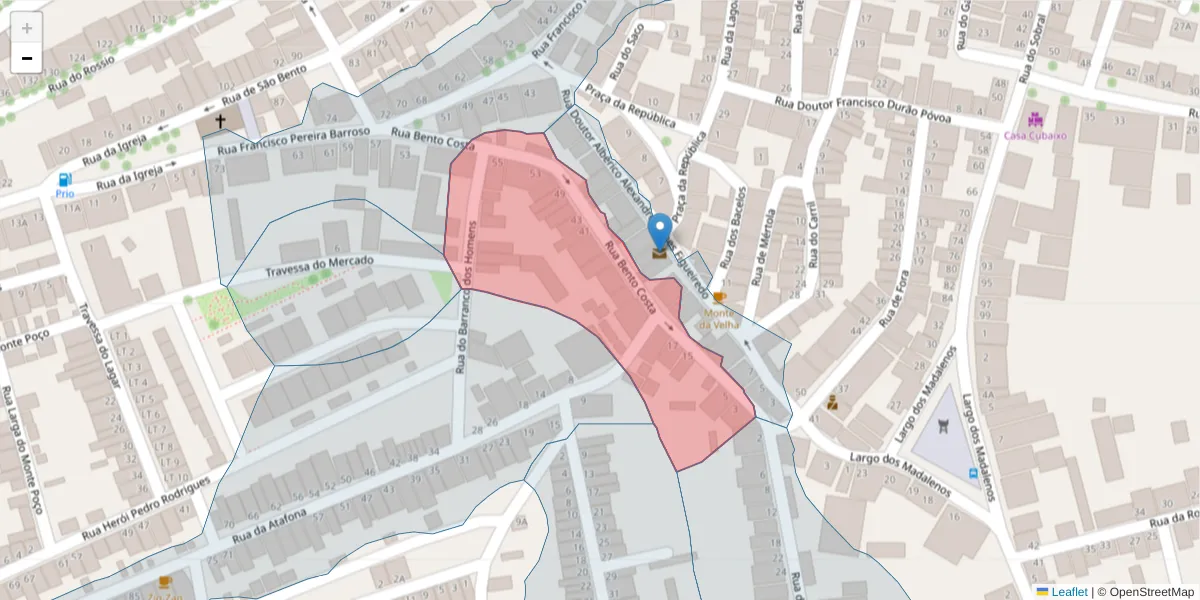 Mapa detalhado do código postal 7830-061 com limites, códigos postais vizinhos e agências dos correios