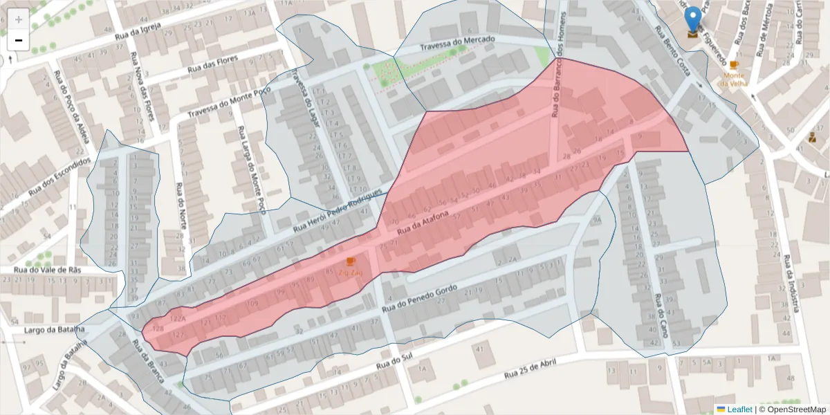 Mapa detalhado do código postal 7830-063 com limites, códigos postais vizinhos e agências dos correios