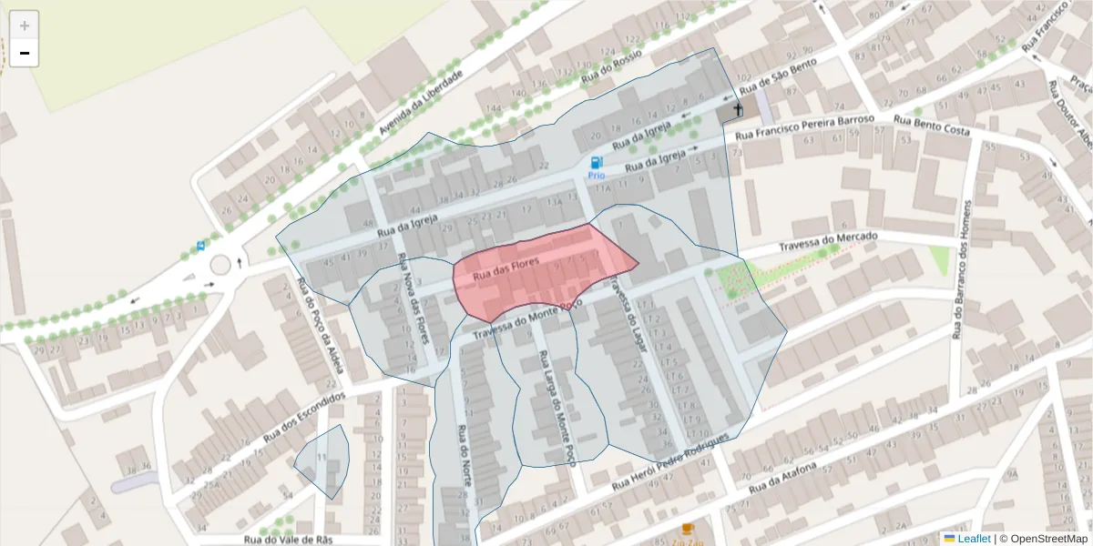 Mapa detalhado do código postal 7830-069 com limites, códigos postais vizinhos e agências dos correios