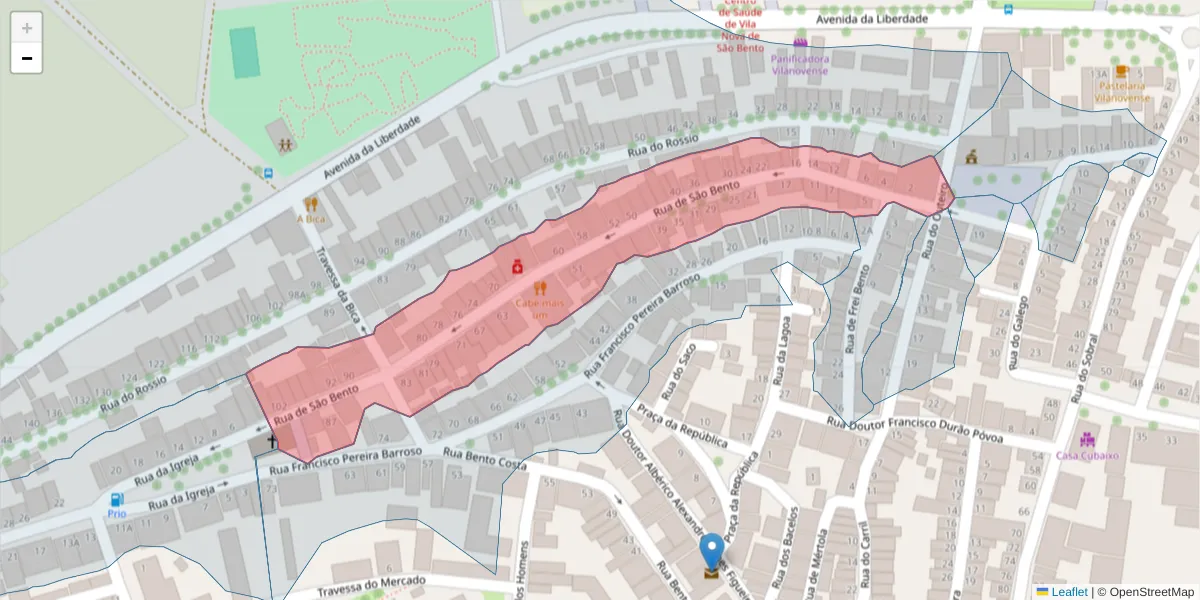 Mapa detalhado do código postal 7830-071 com limites, códigos postais vizinhos e agências dos correios