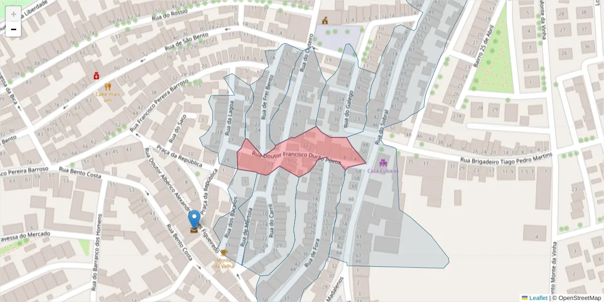 Mapa detalhado do código postal 7830-087 com limites, códigos postais vizinhos e agências dos correios