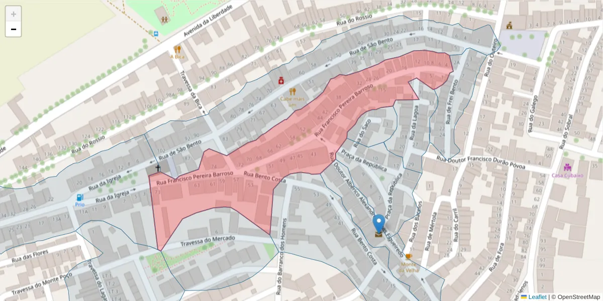 Mapa detalhado do código postal 7830-088 com limites, códigos postais vizinhos e agências dos correios