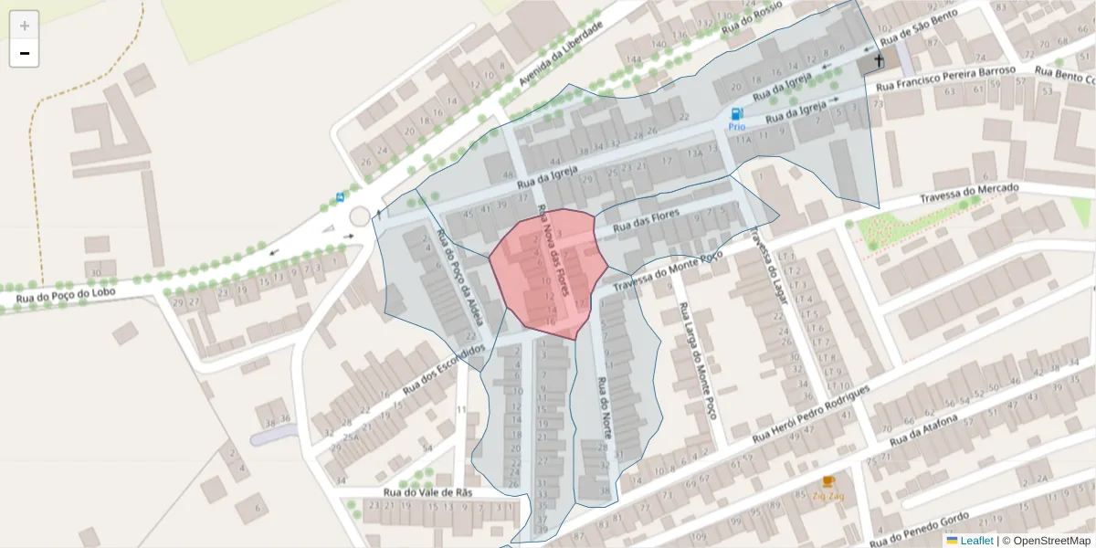 Mapa detalhado do código postal 7830-093 com limites, códigos postais vizinhos e agências dos correios
