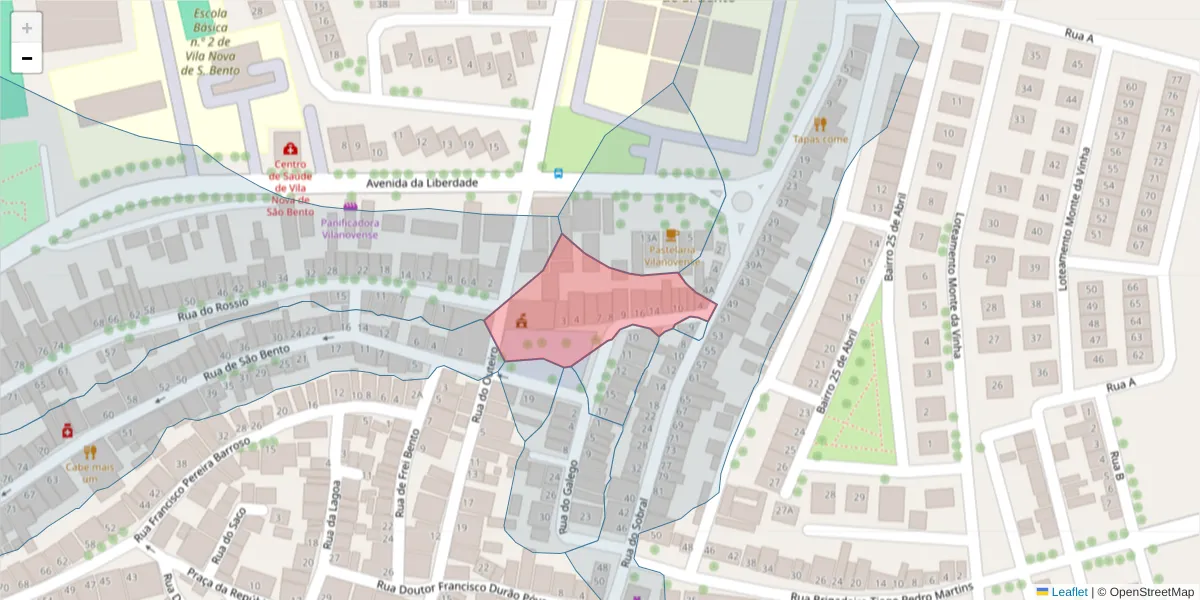 Mapa detalhado do código postal 7830-097 com limites, códigos postais vizinhos e agências dos correios