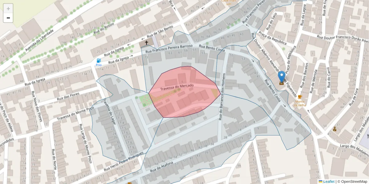 Mapa detalhado do código postal 7830-098 com limites, códigos postais vizinhos e agências dos correios