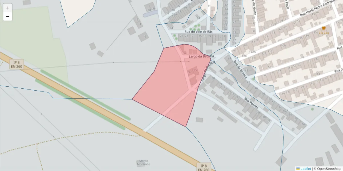 Mapa detalhado do código postal 7830-099 com limites, códigos postais vizinhos e agências dos correios