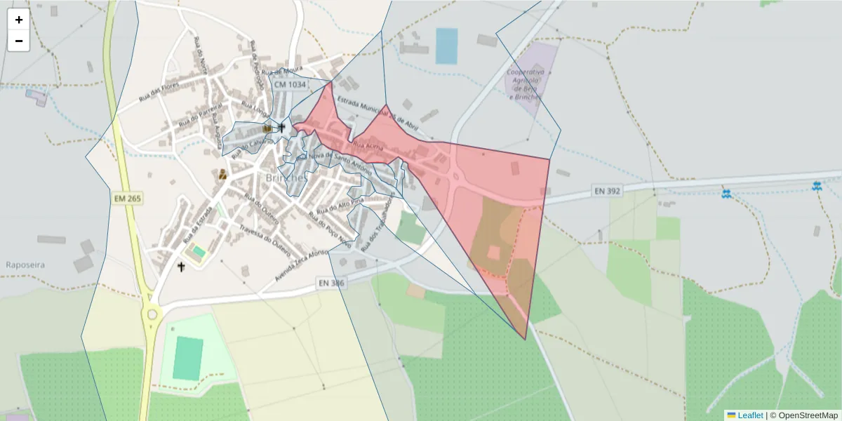 Mapa detalhado do código postal 7830-117 com limites, códigos postais vizinhos e agências dos correios