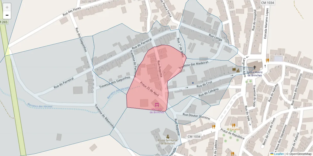 Mapa detalhado do código postal 7830-119 com limites, códigos postais vizinhos e agências dos correios