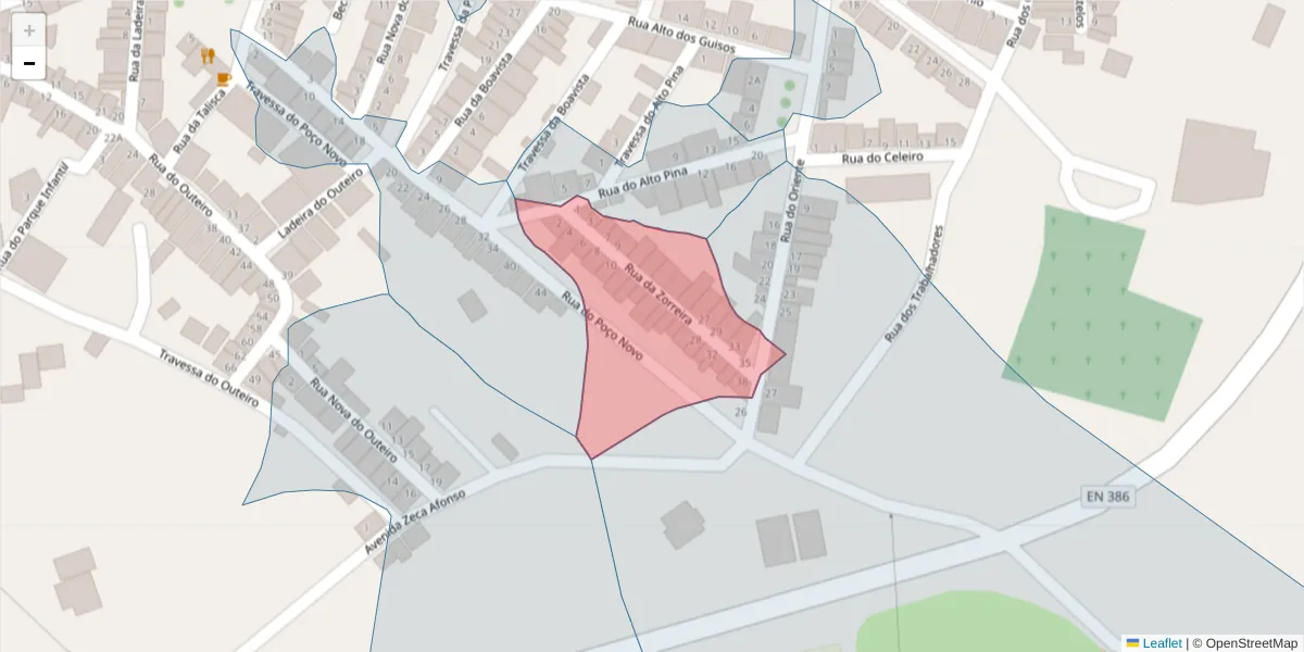 Mapa detalhado do código postal 7830-125 com limites, códigos postais vizinhos e agências dos correios