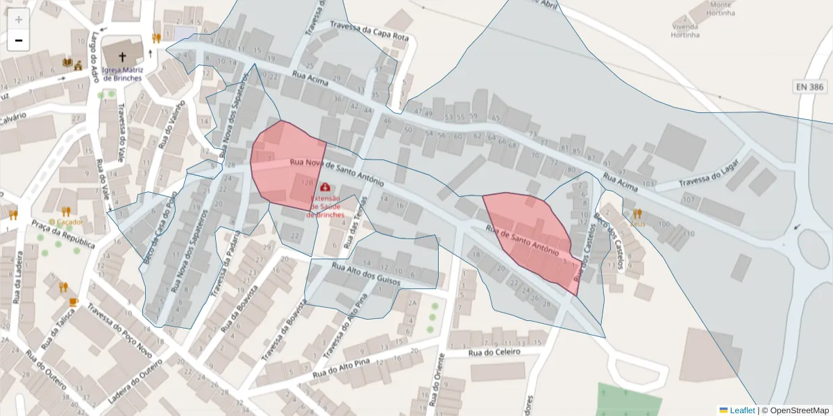 Mapa detalhado do código postal 7830-129 com limites, códigos postais vizinhos e agências dos correios