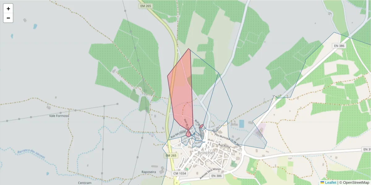 Mapa detalhado do código postal 7830-133 com limites, códigos postais vizinhos e agências dos correios